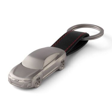 Audi S-Line Schlüsselanhänger Leder mit roter Naht Original Zubehör