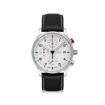 Audi Chronograph, Herren, silber/weiß