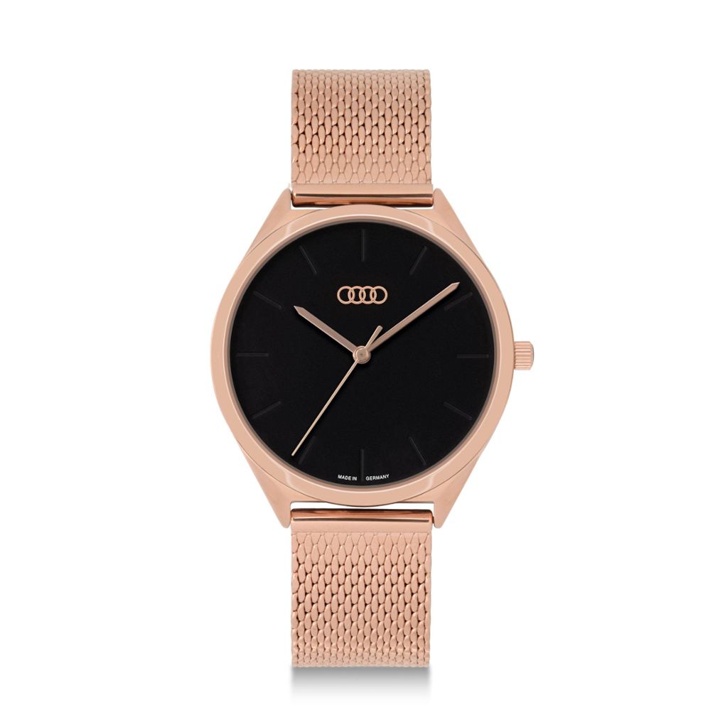 Audi Uhr, Damen, roségold/schwarz