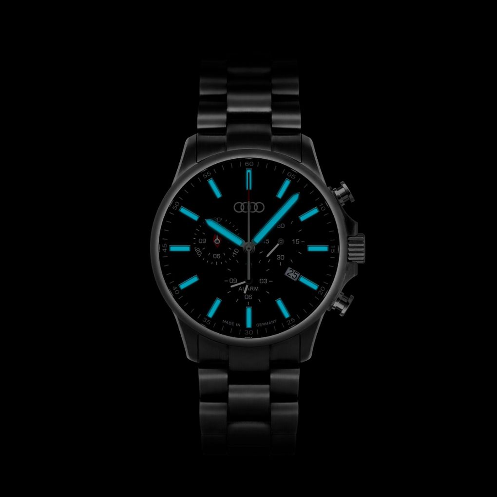 Audi Chronograph Titan, Herren, silber/schwarz