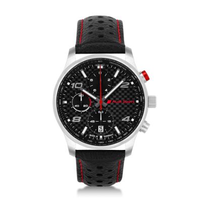 Audi Sport Chronograph Carbon, Herren, silber/schwarz