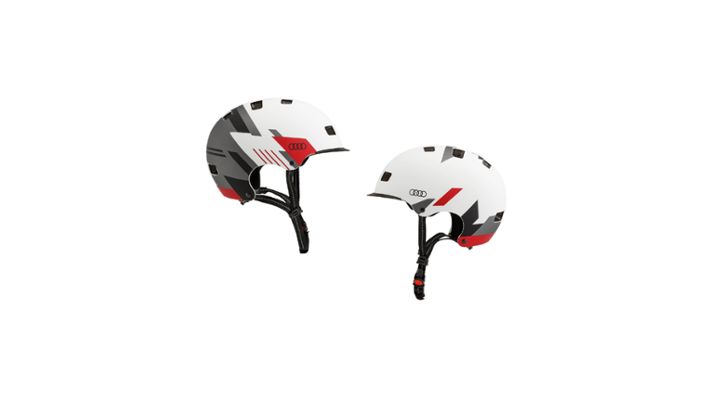 Audi Helm für E-Scooter und Fahrrad, weißes Design