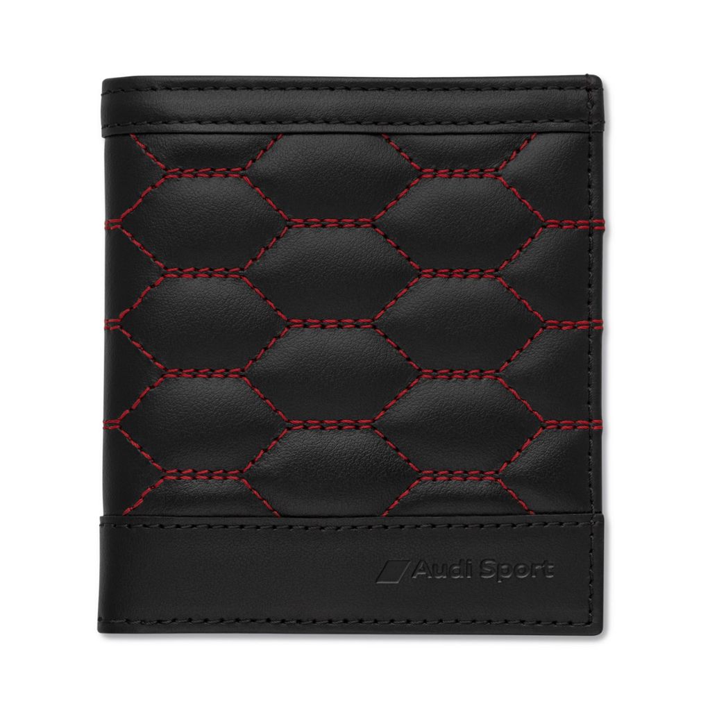 Audi Sport Minibörse Leder, Herren, schwarz-rot