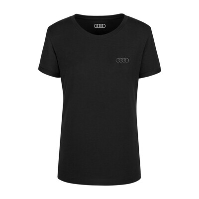 Audi T-Shirt Ringe, Damen, schwarz