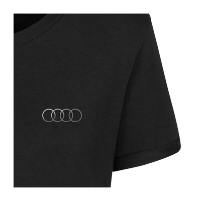 Audi T-Shirt Ringe, Damen, schwarz