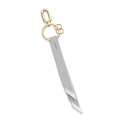 Audi Schlüsselanhänger Leder Damen Grau-Creme