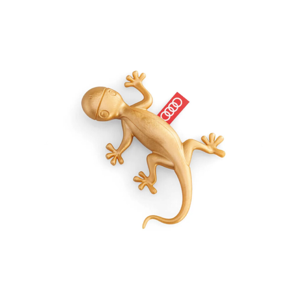Audi Duftgecko in Goldoptik, aromatisch-zimtig