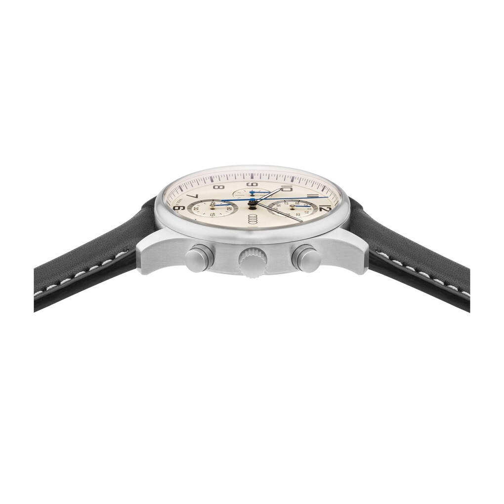 Audi Chronograph, Herren, silber/beige