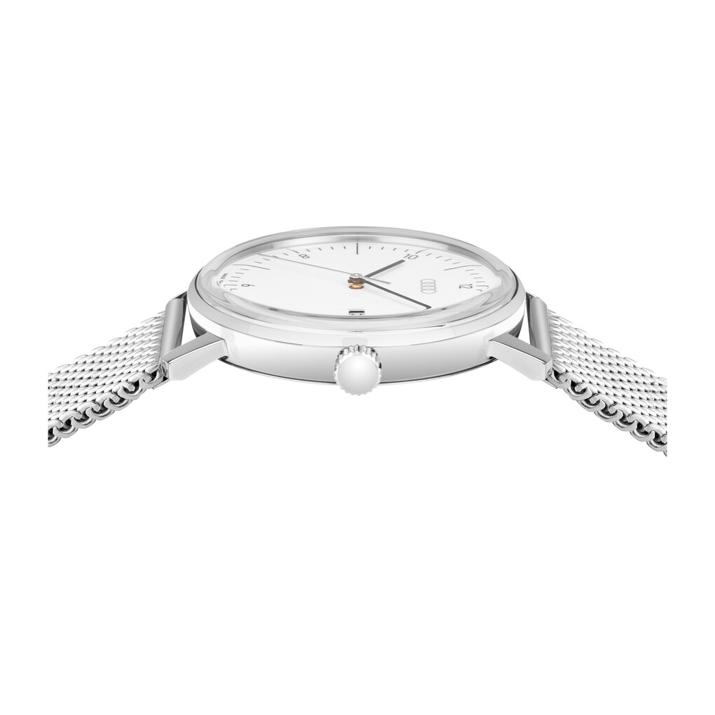 Audi Uhr, silber/weiß