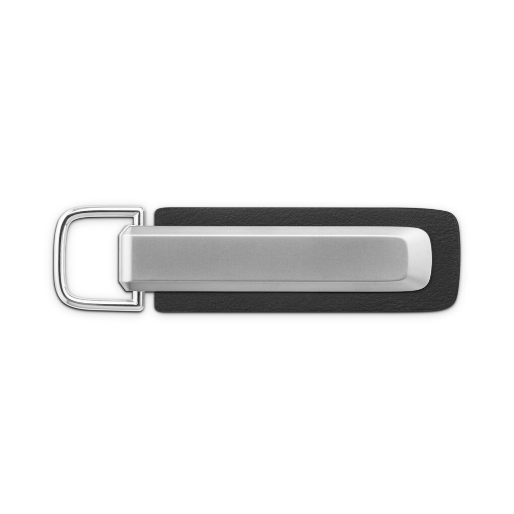 Audi Schlüsselanhänger Ringe, silber/schwarz